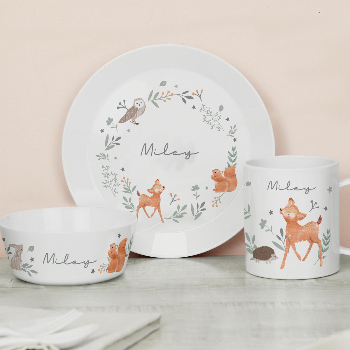 Personalised Woodland Animals Breakfast Set – alternative view
