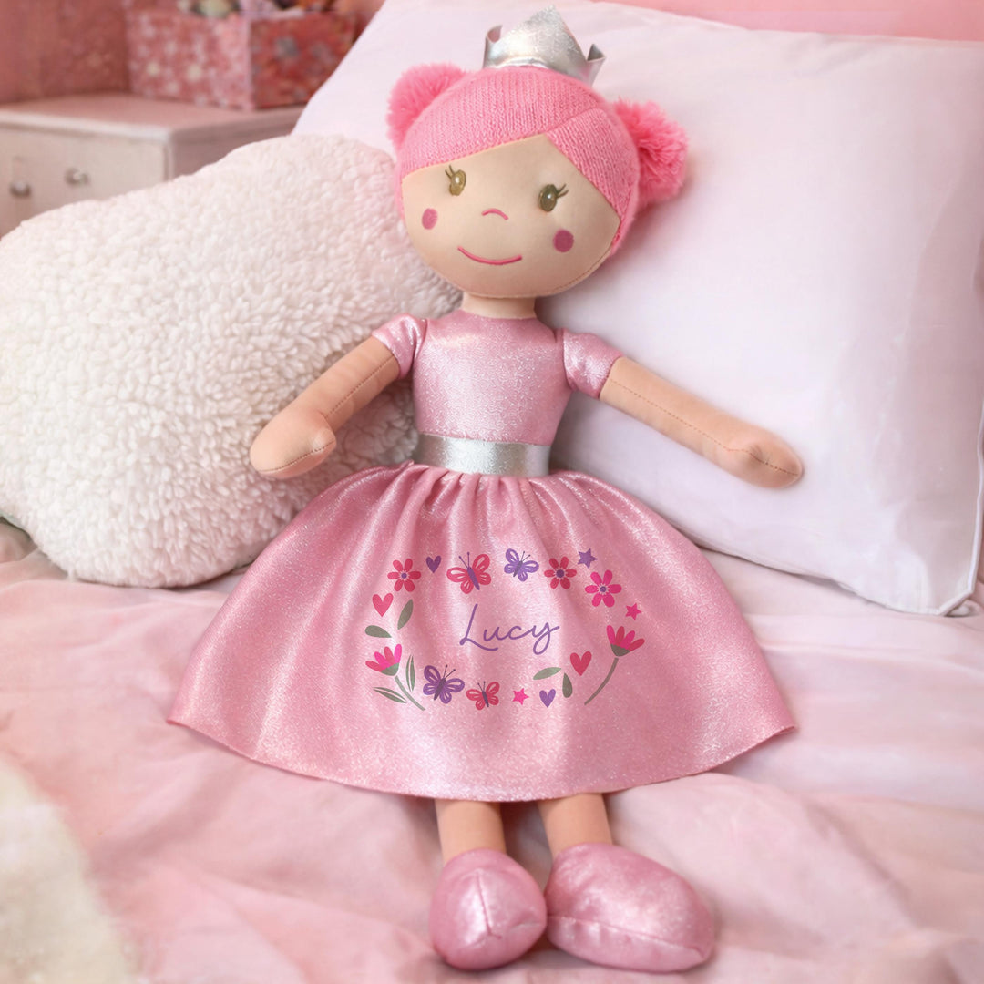 Personalised Floral Princess Rag Doll, The Personal Shop, personalised gifts