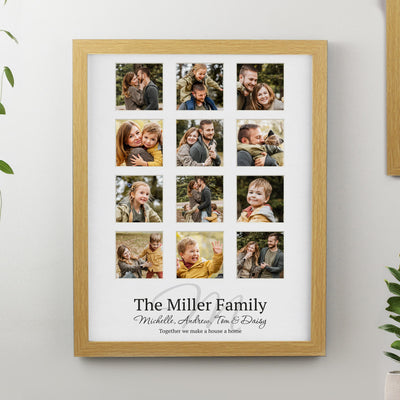 Personalised Family Oak Multi Photo Frame