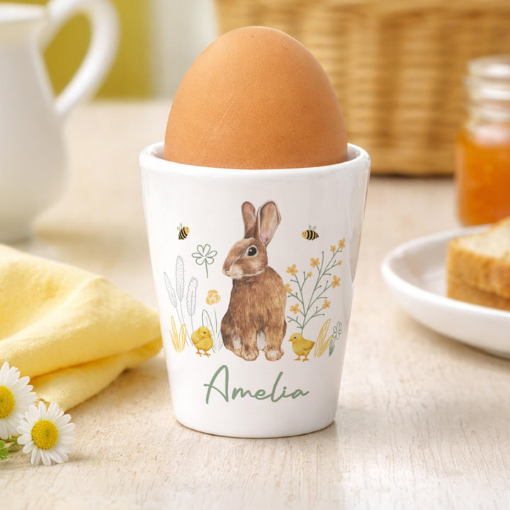 Personalised Easter Bunny Egg Cup, The Personal Shop, personalised gifts