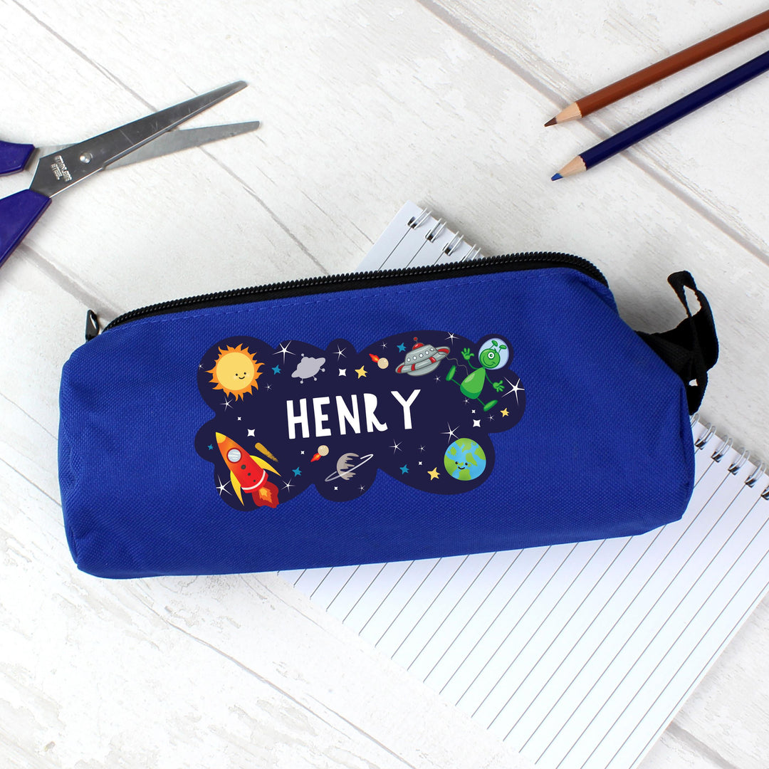 Personalised Space Blue Pencil Case, The Personal Shop, personalised gifts