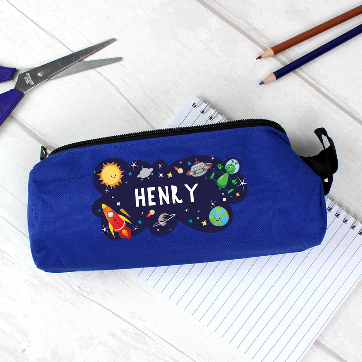 Personalised Space Blue Pencil Case, The Personal Shop, personalised gifts