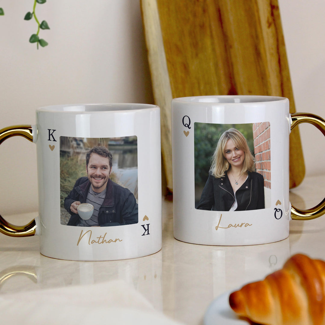 Personalised Photo Upload King Gold Handle Mug – alternative view