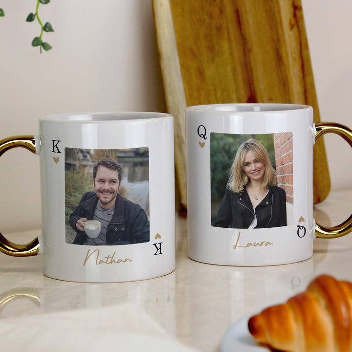 Personalised Photo Upload King Gold Handle Mug – alternative view