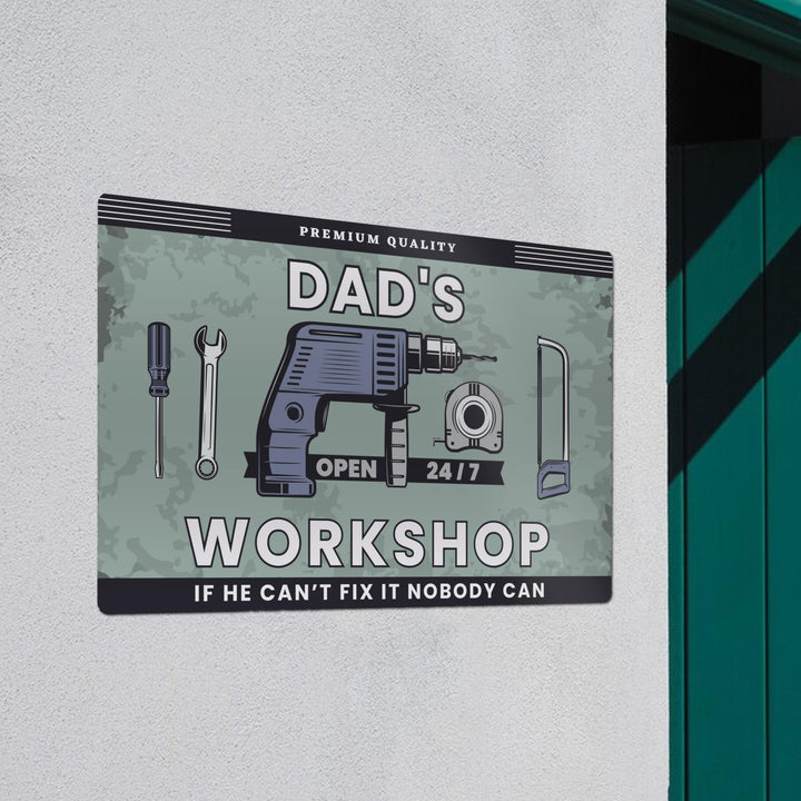 Personalised Workshop Metal Sign – alternative view