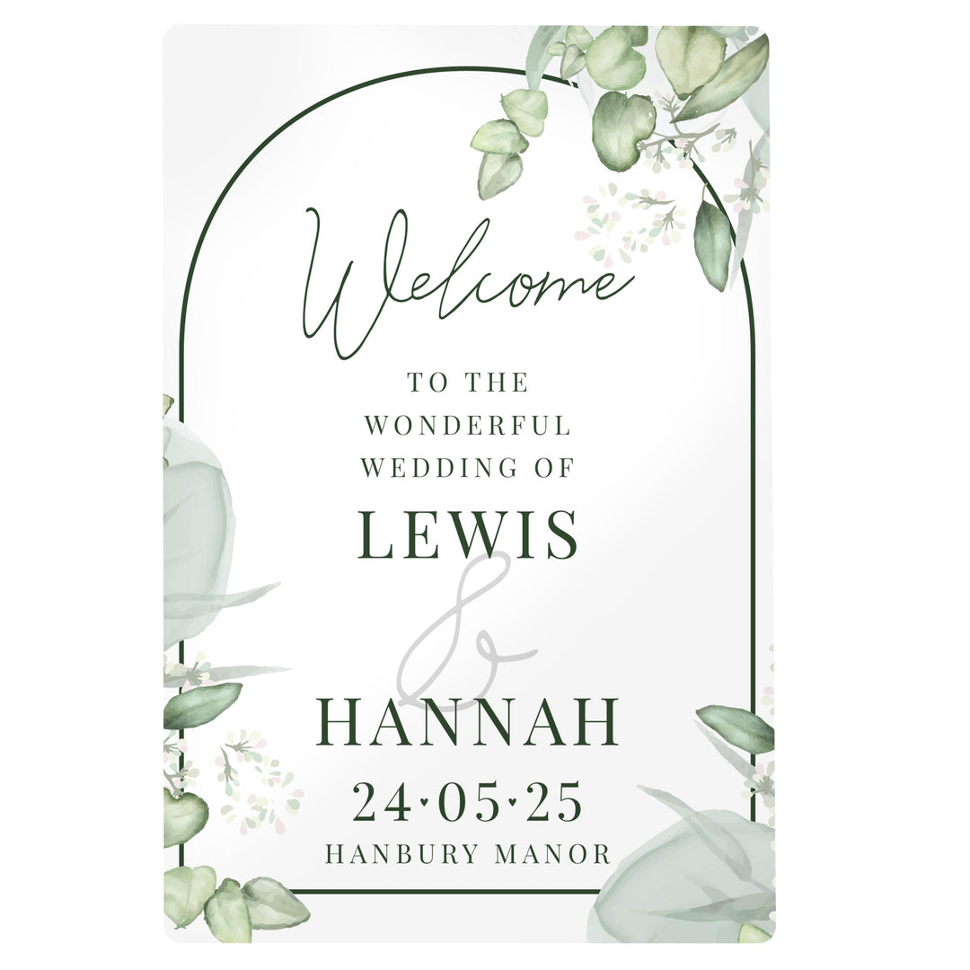 Personalised Botanical Wedding Metal Sign – alternative view