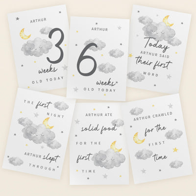 Personalised Cloud Baby Milestone Cards