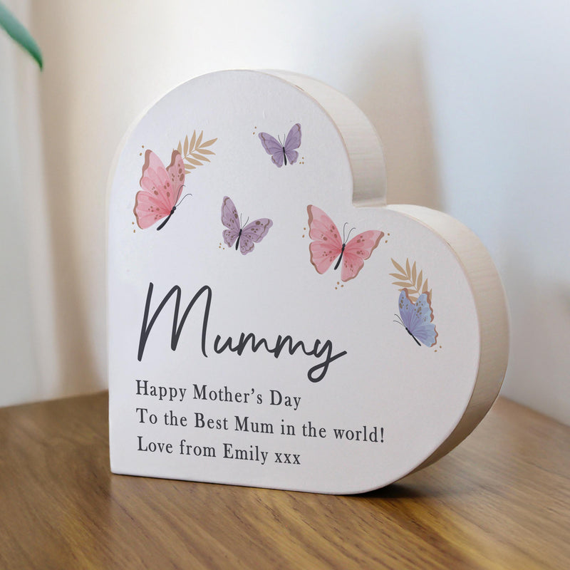 Personalised Butterfly Grey Heart Ornament