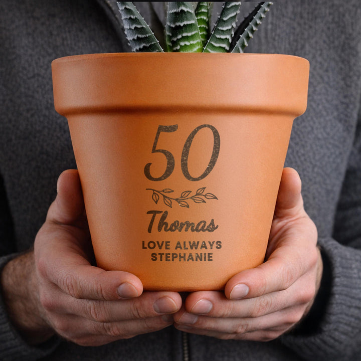 Personalised Big Age Terracotta Plant Pot, The Personal Shop, personalised gifts