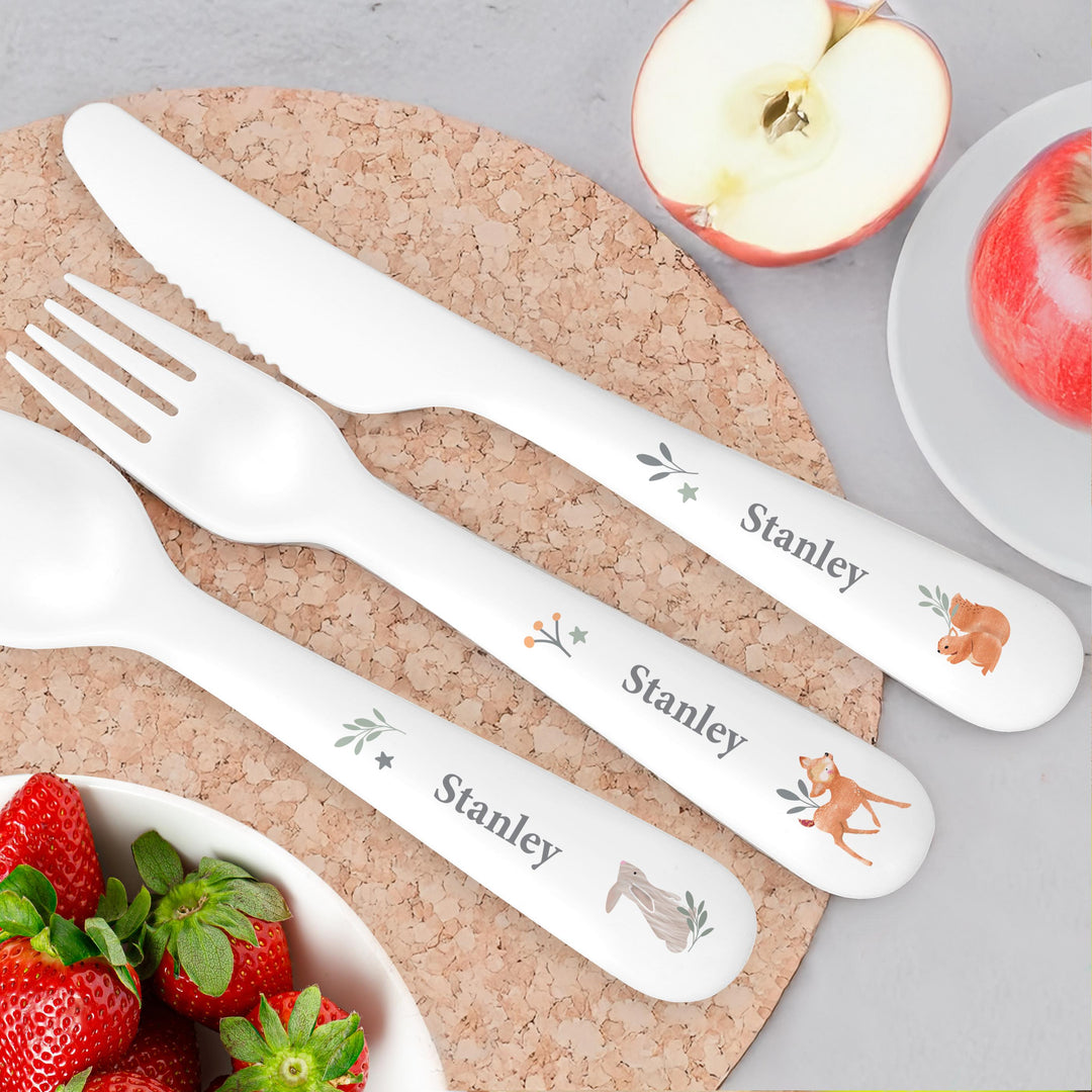 Personalised Woodland Animals Cutlery