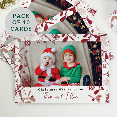 Personalised Photo Upload Pack of 10 Christmas Cards