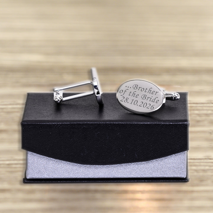 Personalised Brother of the Bride Cufflinks with Wedding Date