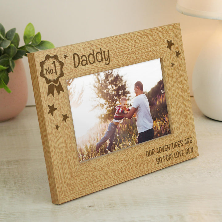 Personalised No.1 6x4 Landscape Wooden Photo Frame – alternative view