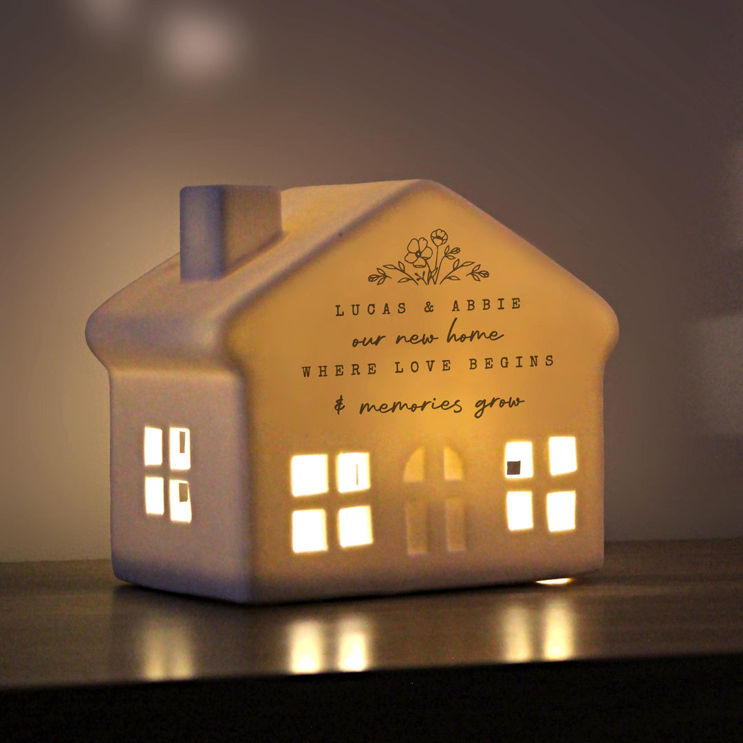 Personalised Floral LED House – alternative view