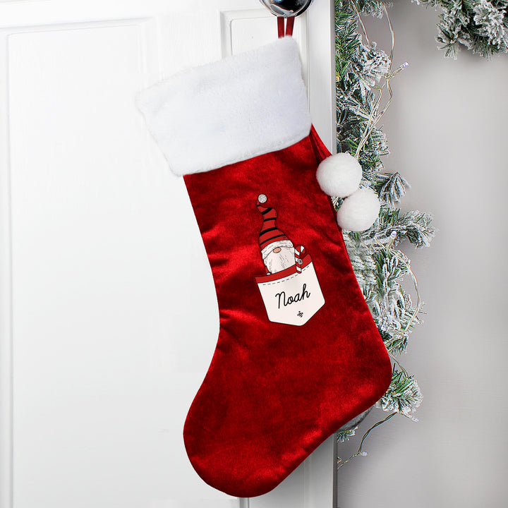 Personalised Gonk Family Red Christmas Stocking- Boy – alternative view