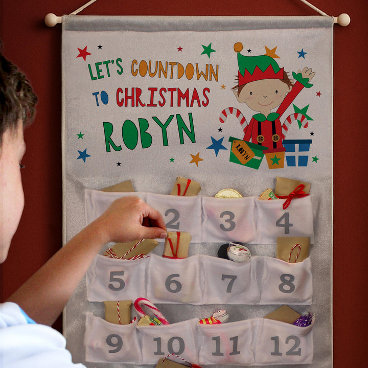 Personalised Christmas Elf Advent Calendar – alternative view