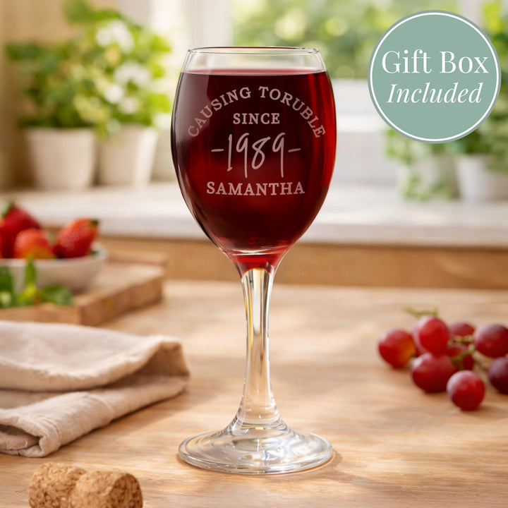 Personalised Since Wine Glass, The Personal Shop, personalised gifts