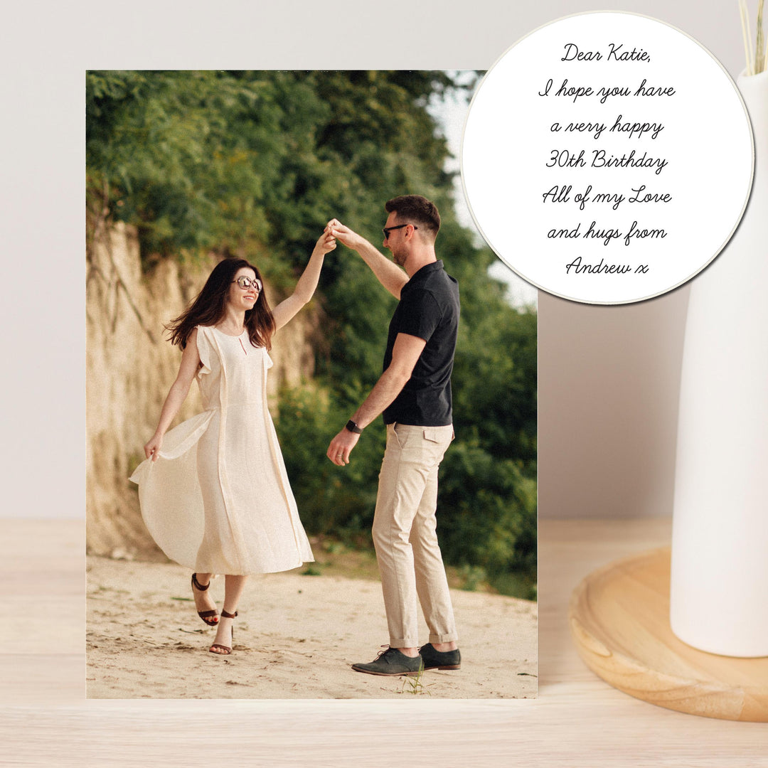 Personalised Photo Upload Card - Cursive Font – alternative view