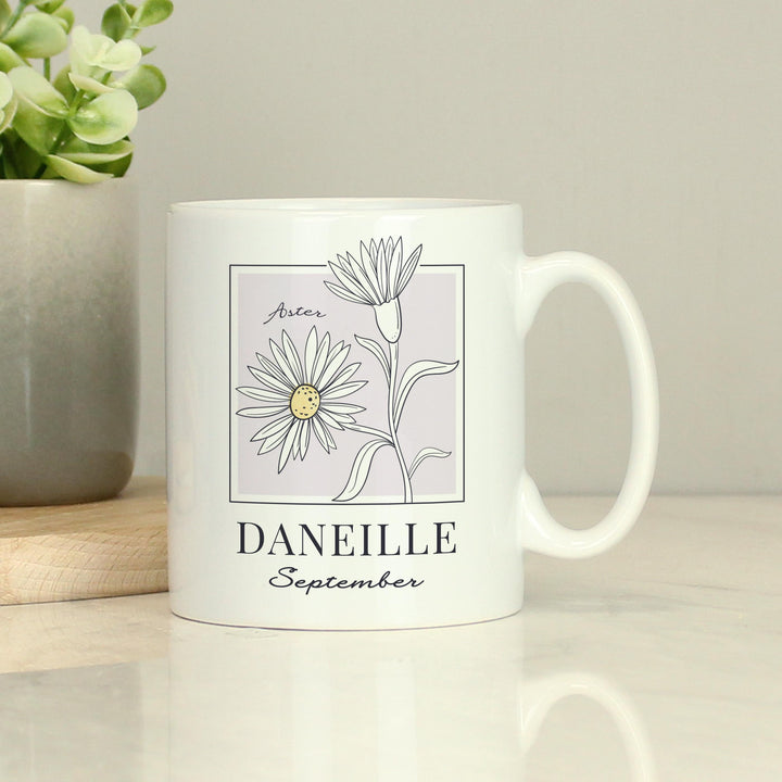 Personalised Birth Flower Mug, The Personal Shop, personalised gifts