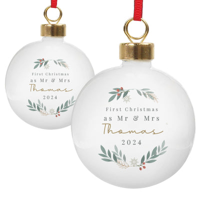 Personalised Christmas Foliage Bauble