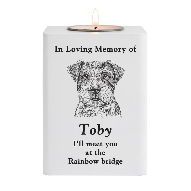 Personalised Dog Breed Memorial Tealight Holder