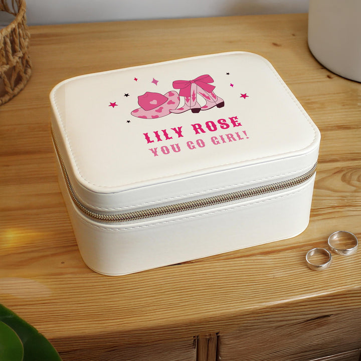 Personalised Cowgirl Travel Jewellery Box – alternative view
