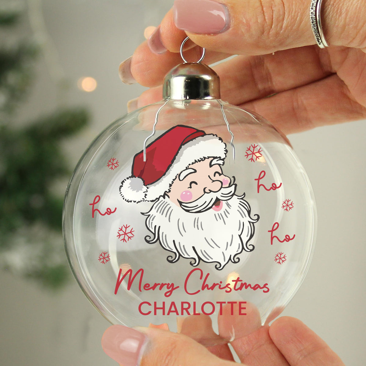 Personalised Santa Glass Bauble – alternative view