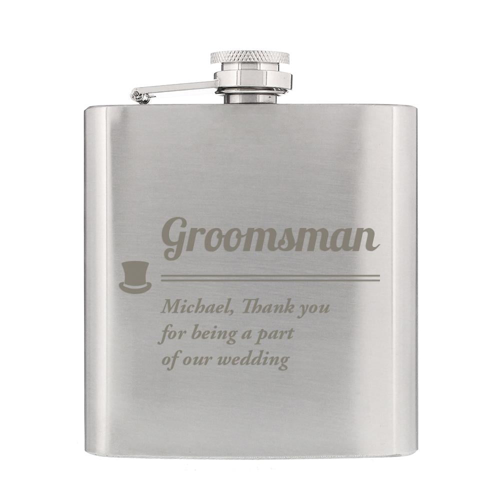 Personalised Groomsman Hip flask, The Personal Shop, personalised gifts