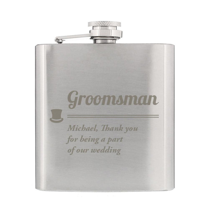 Personalised Groomsman Hip flask, The Personal Shop, personalised gifts