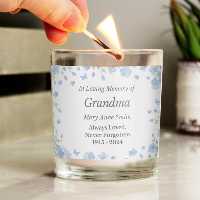 Personalised Memorial Forget Me Not Candle Jar