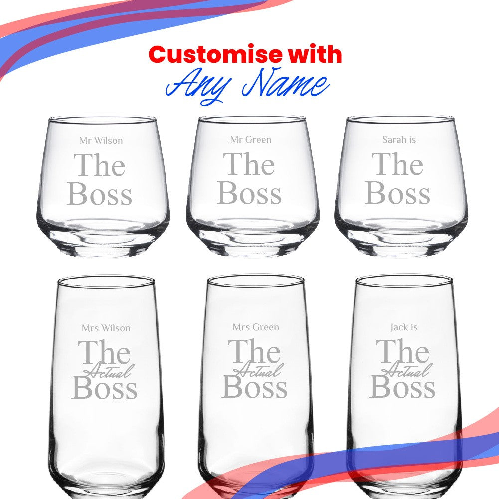 Personalised His &amp; Hers Whisky and Cocktail Glass Set