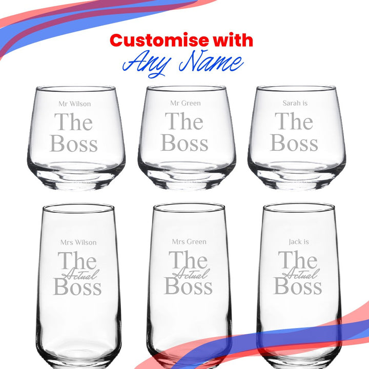 Personalised His &amp; Hers Whisky and Cocktail Glass Set