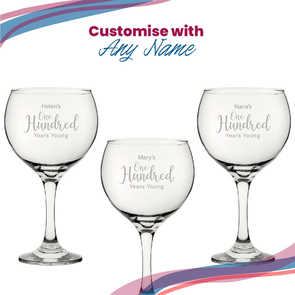 Personalised 100th Birthday Cubata Gin Glass