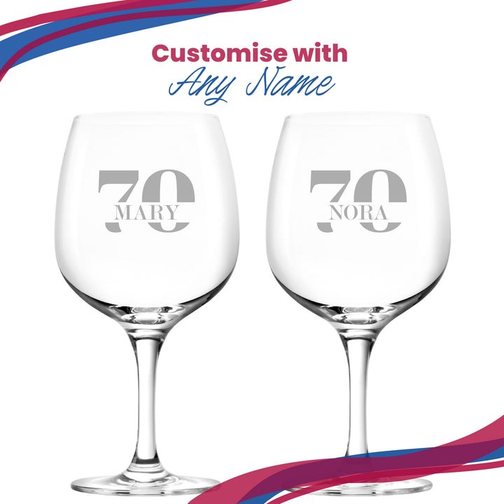 Personalised Age Gin Copa Balloon Glass with Name