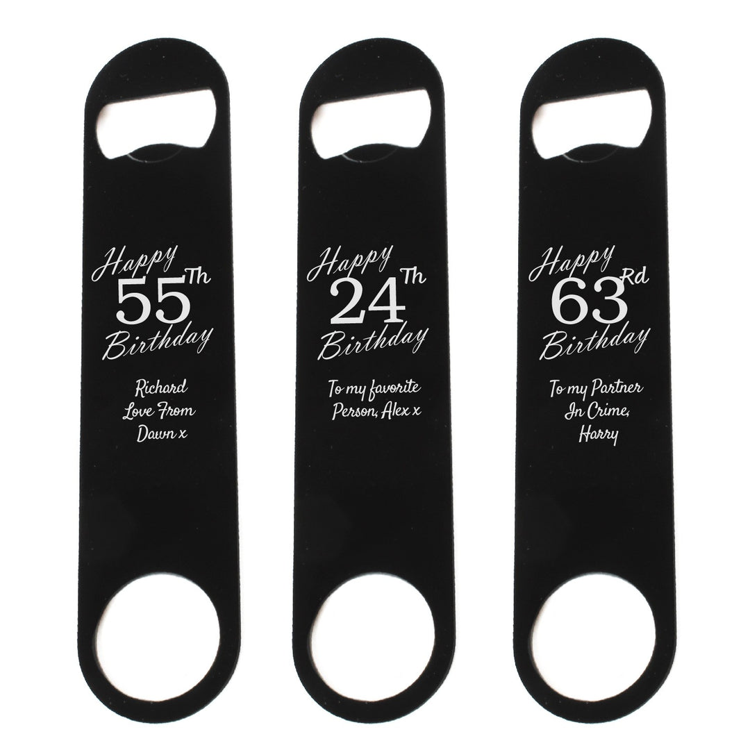 Personalised Bar Blade Bottle Opener for Birthday