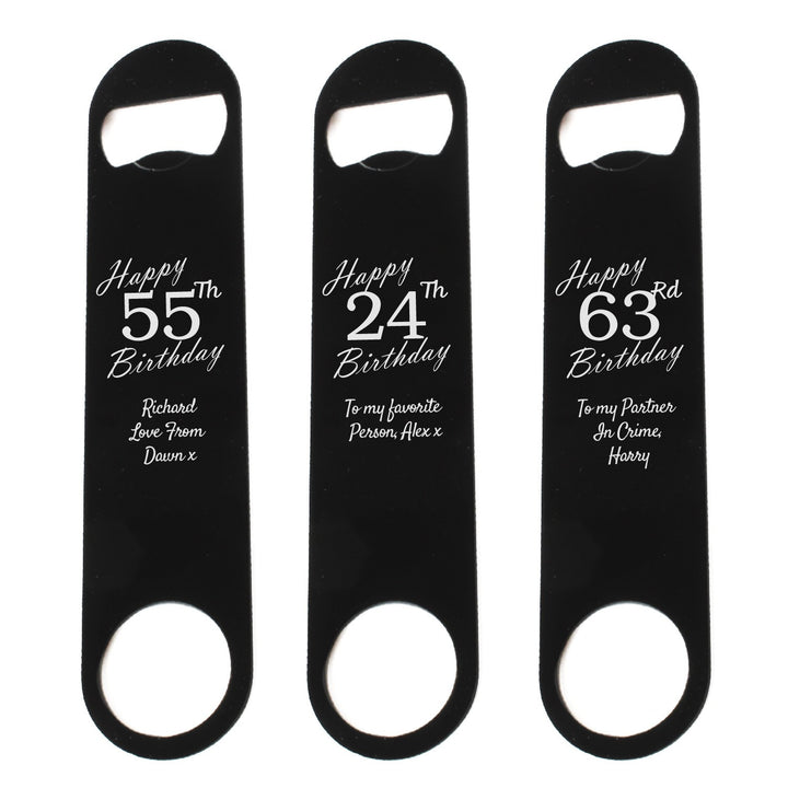 Personalised Bar Blade Bottle Opener for Birthday