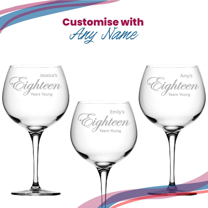 Personalised 18th Birthday Primeur Gin Glass with Name