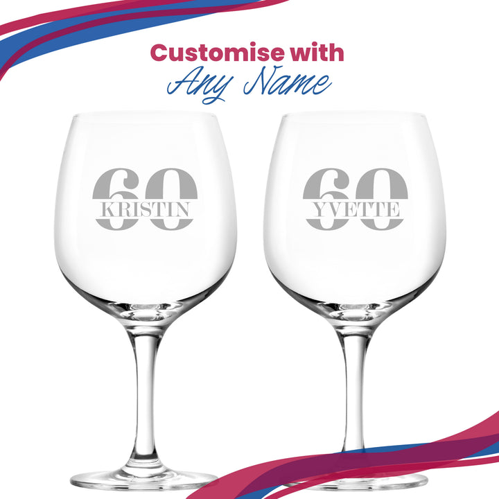 Personalised Age &amp; Name Spanish Gin Copa Balloon Glass