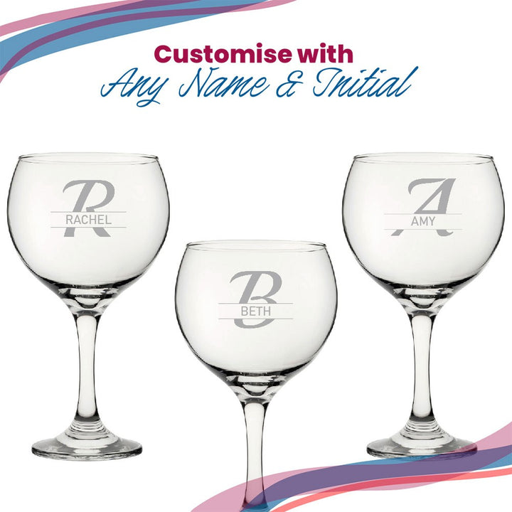 Personalised Cubata Gin Glass with Initial, Name &amp; Font