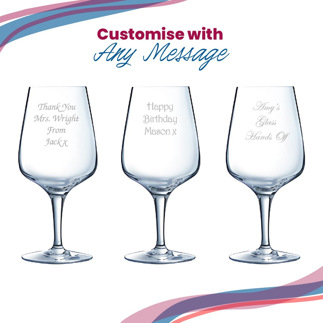 Personalised Crystal Wine Glass 350ml in Gift Box