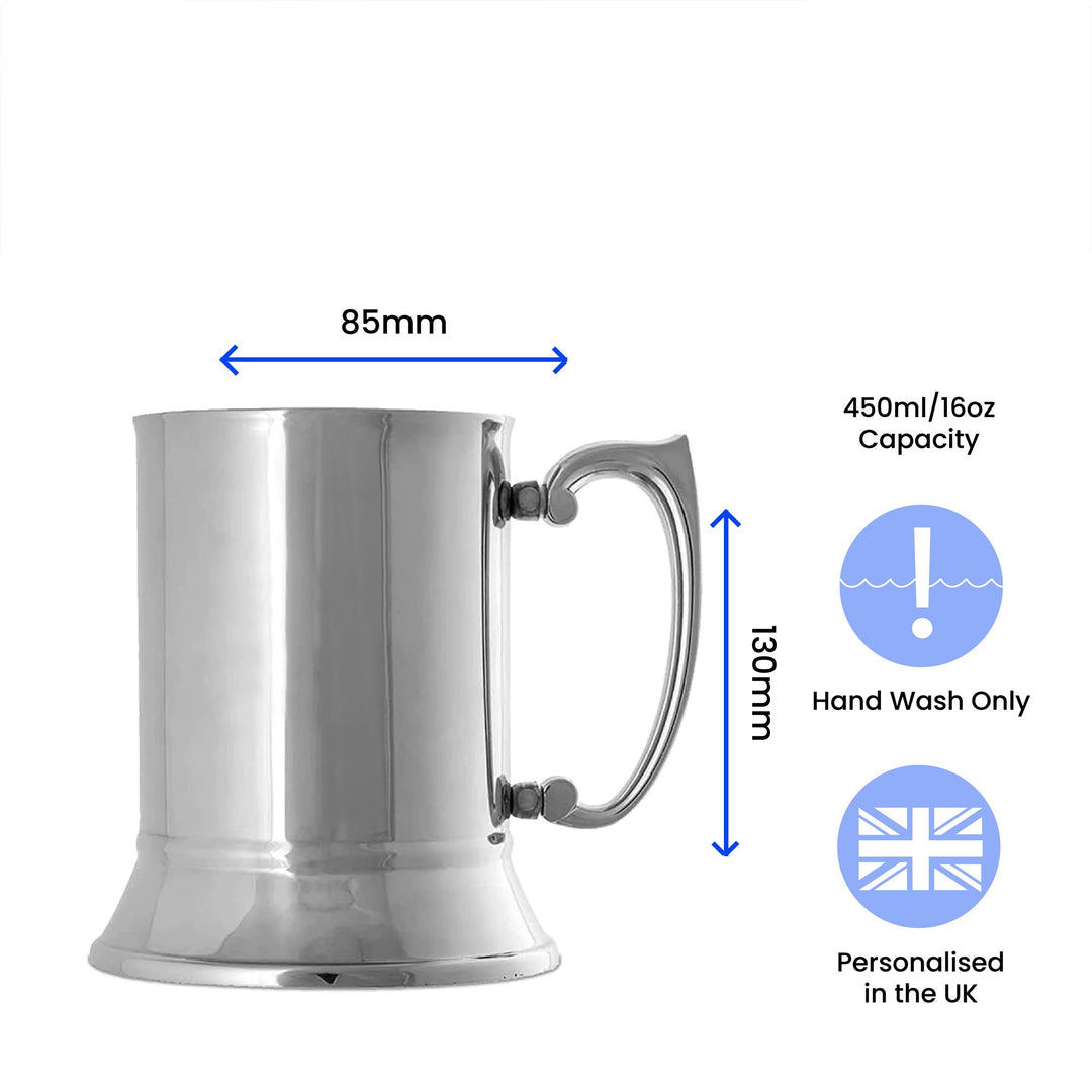 Engraved Coronation Emblem Stainless Steel Tankard