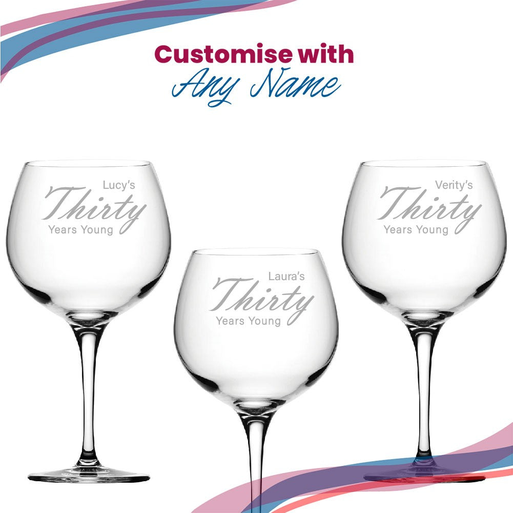Personalised 30th Birthday Gin Balloon Glass with Name