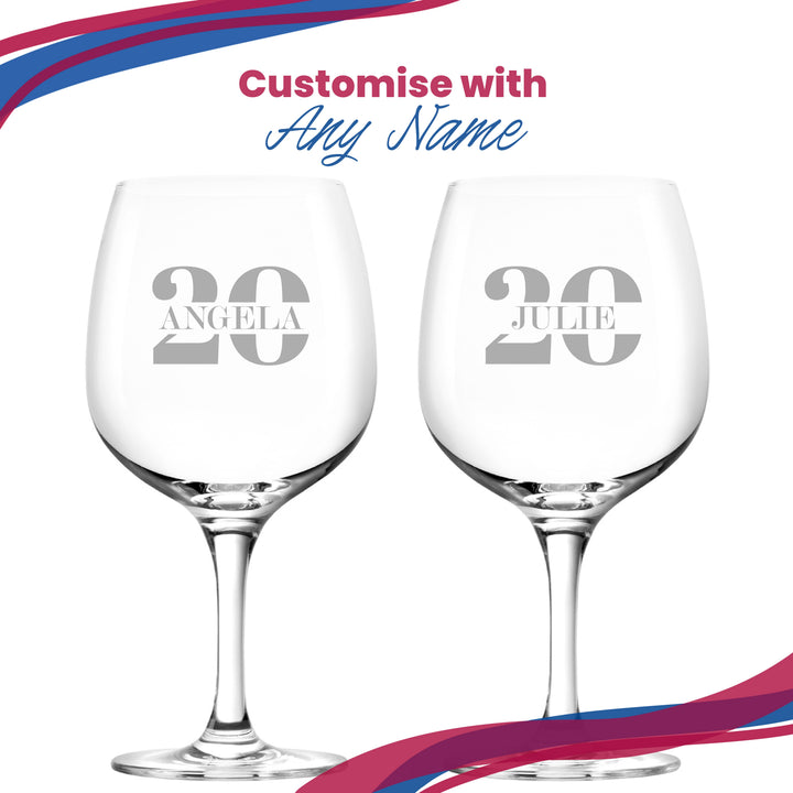 Personalised Spanish Gin Copa Balloon Glass - Age Design