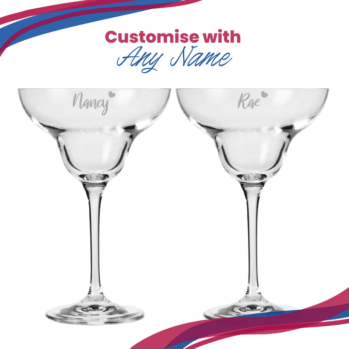Personalised Infinity Margarita Cocktail Glass with Heart