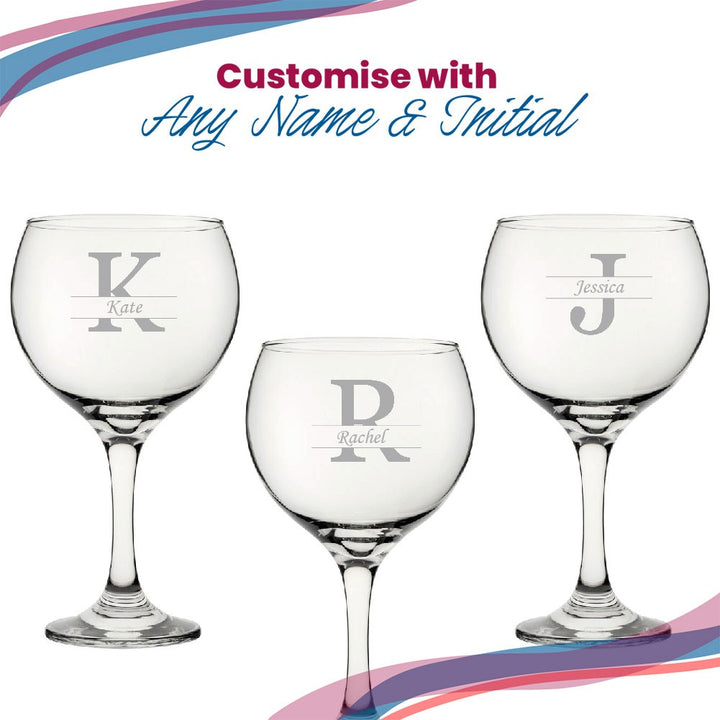 Personalised Cubata Gin Glass with Initial, Name &amp; Font
