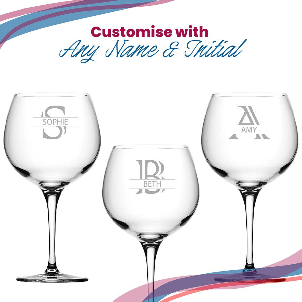 Personalised Primeur Gin Glass with Initial &amp; Name (680ml)
