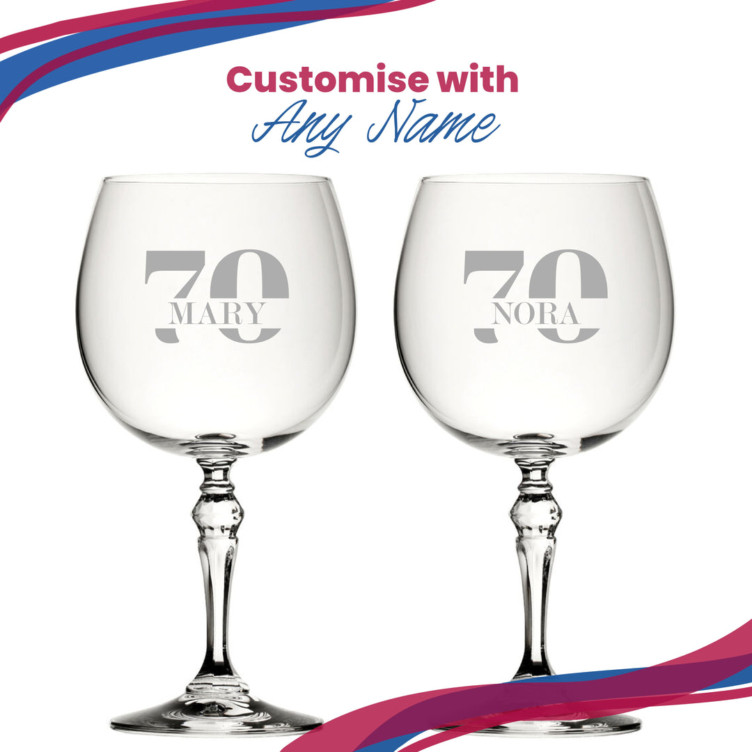 Personalised Age Gin Balloon Glass with Name