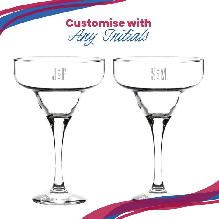 Engraved Infinity Margarita Glass 295ml - Initials Design