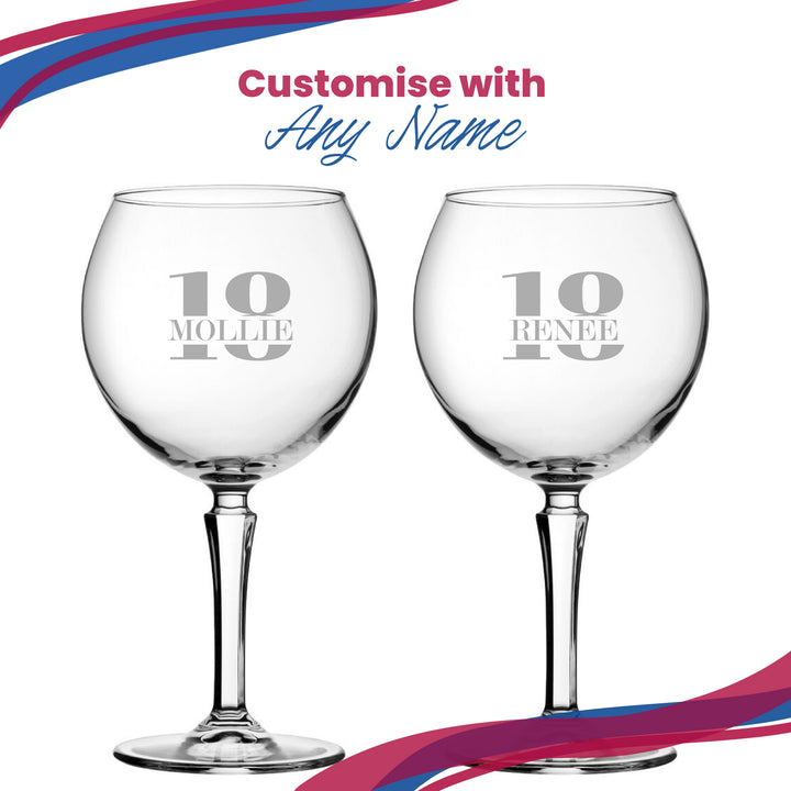 Personalised Age &amp; Name Hudson Gin Balloon Glass