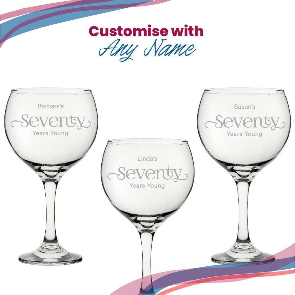 Personalised 70th Birthday Cubata Gin Glass